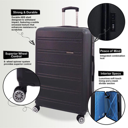 Alabaster Large Hard Shell Suitcase in Black