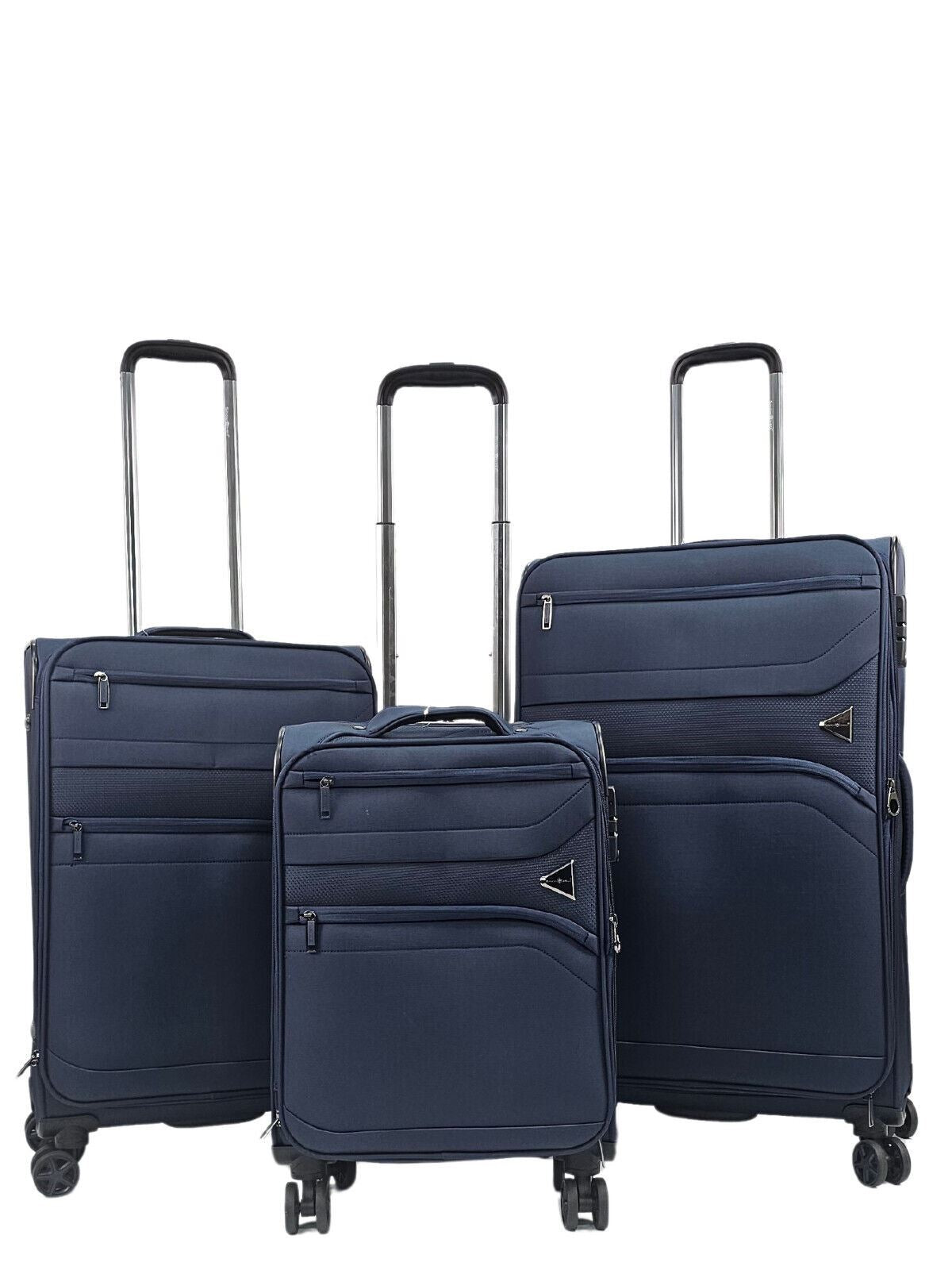Clayton Set of 3 Soft Shell Suitcase in Navy