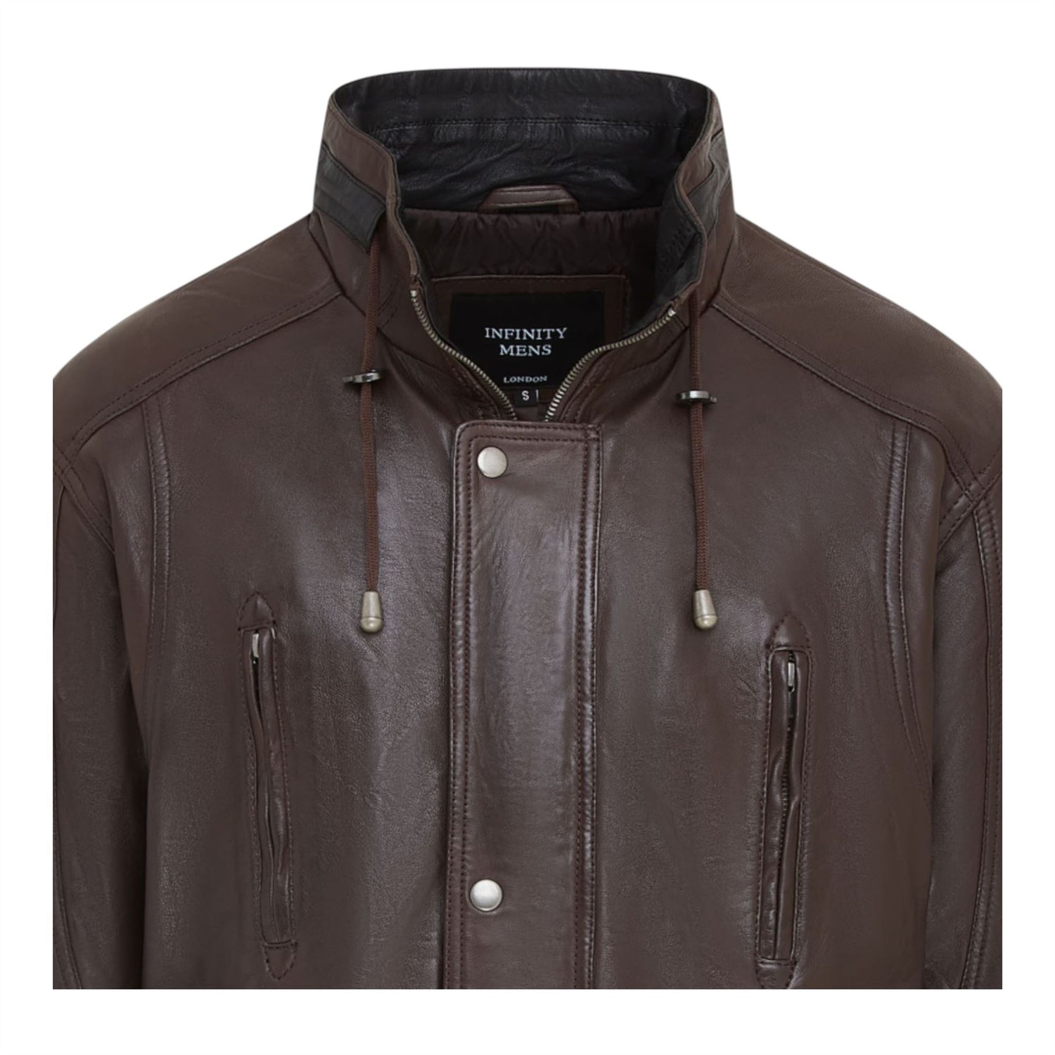 Mens Soft Italian Leather Parka Coat-Winnipeg