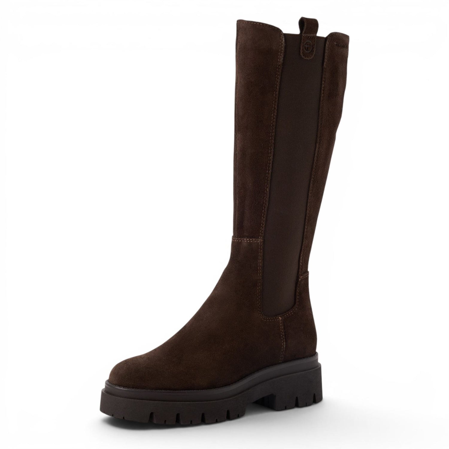 Tamaris Women’s Brown Leather Knee High Platform Heel Long Boots - 25608-41