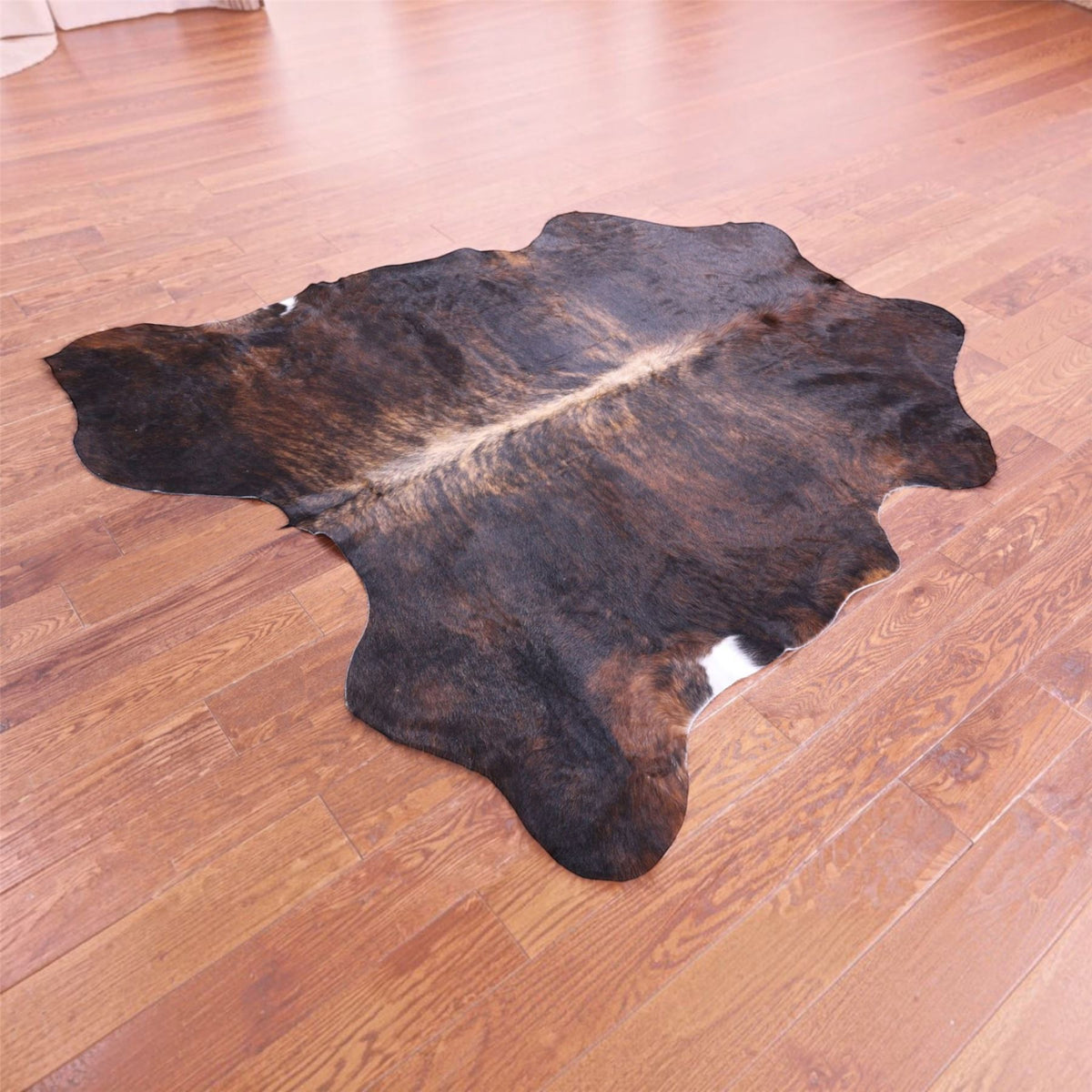 Natural Cow Leather Cowhide Hairon Rug - Dark Brindle
