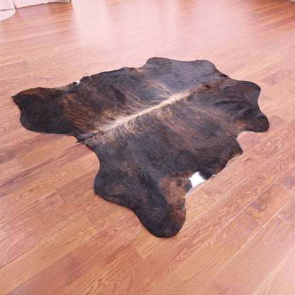 Natural Cow Leather Cowhide Hairon Rug - Dark Brindle