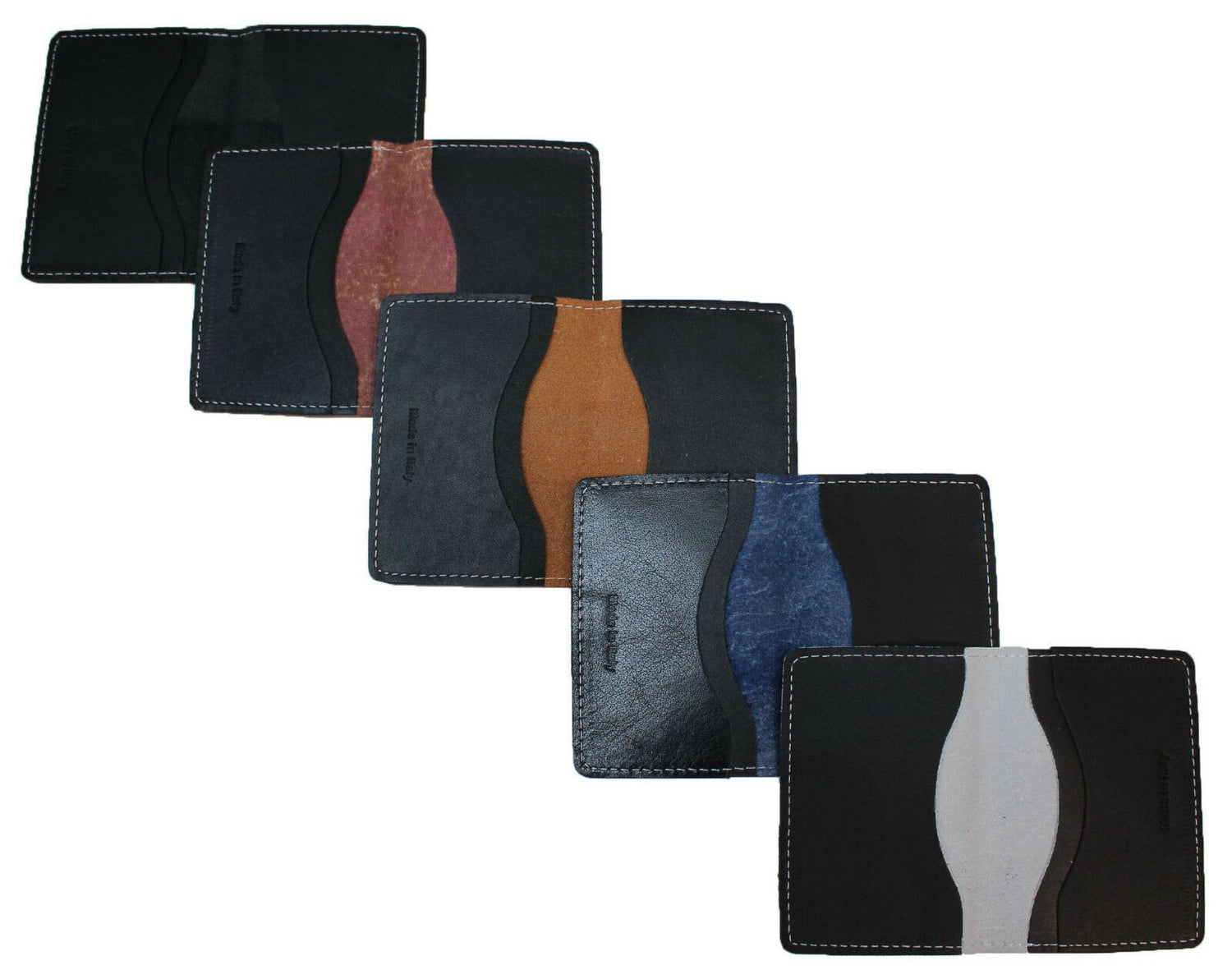 100% Genuine Real Leather Top Quality Unisex Mini Slim Wallet Credit Card Holder - Upperclass Fashions 