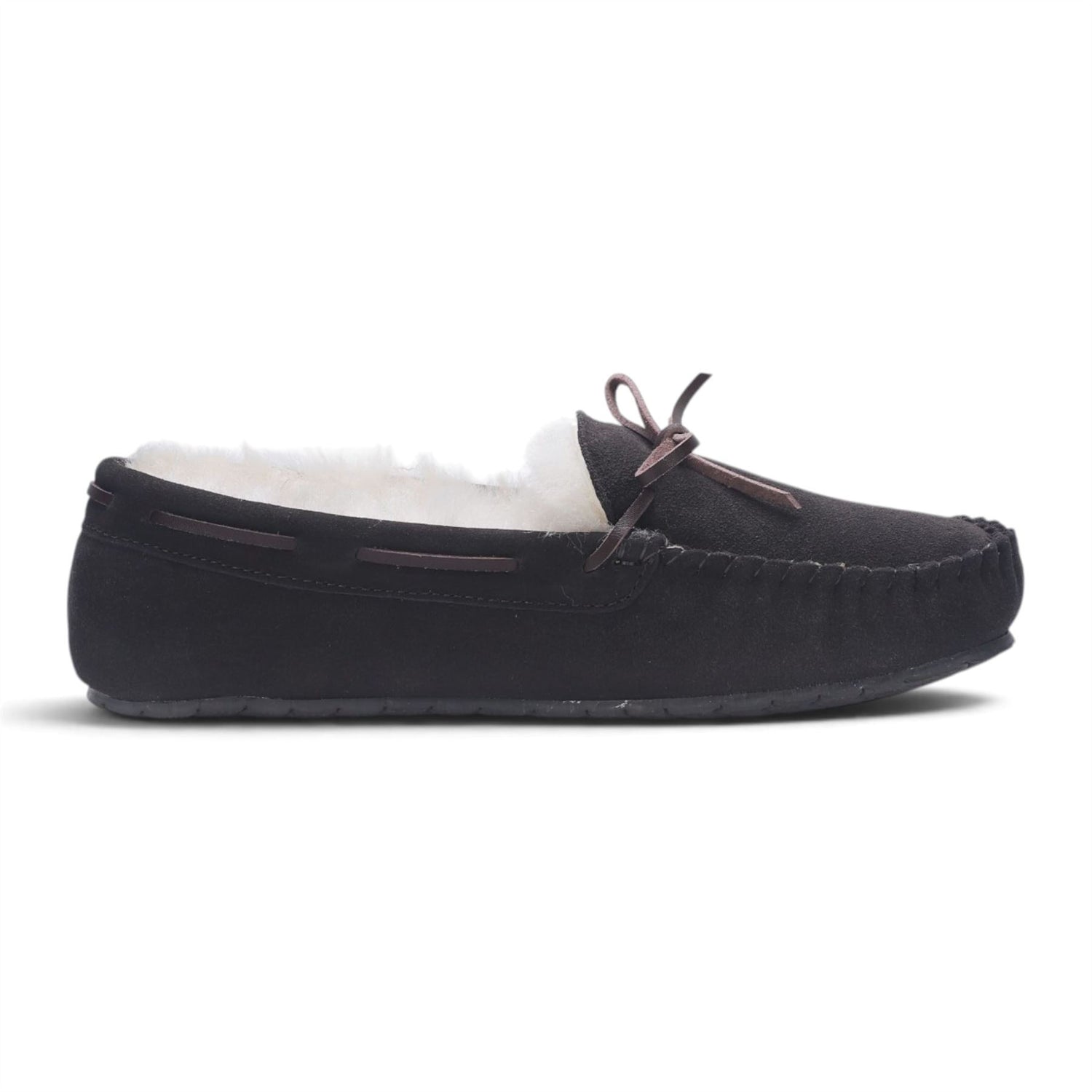 Men’s Brown Genuine Sheepskin Moccasin Winter Slippers - Flint