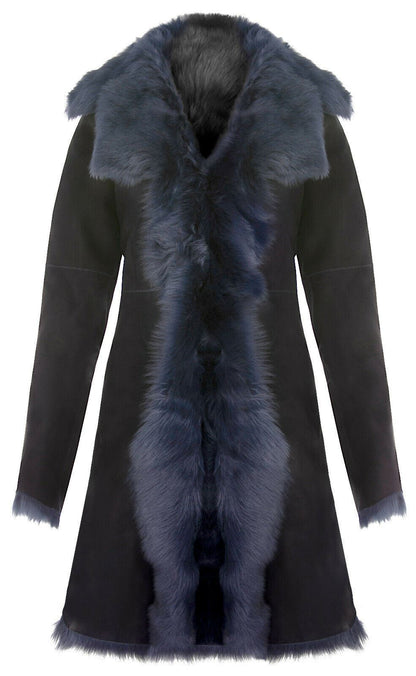 Womens Suede Toscana Sheepskin Trench Coat-Rochester