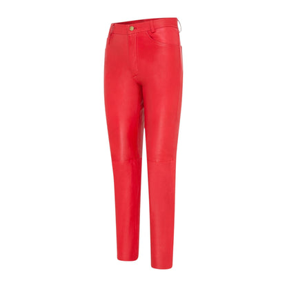 Womens Lamb Leather 501 Biker Jeans - Ankara