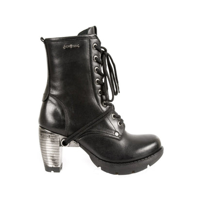 New Rock Ladies Black Leather Gothic Trail Boots- TR001-S1