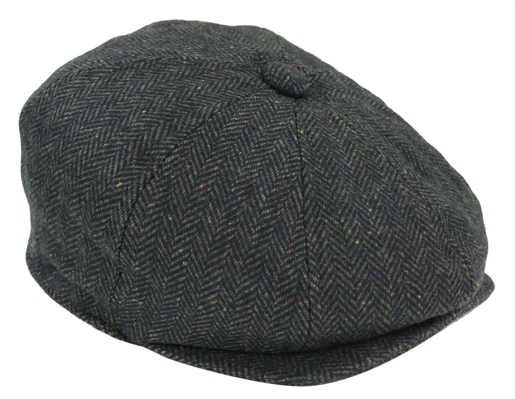 Mens Peaky Blinders Tweed Gatsby Flat Baker Hat With Razor Blade
