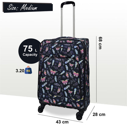 Ashville Medium Soft Shell Suitcase in Butterfly