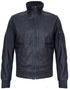 Mens Smart Leather Varsity Bomber Jacket-Chesterfield - Upperclass Fashions 