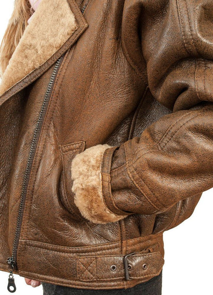 Womens Warmer B3 Sheepskin Flying Jacket-Ramsey