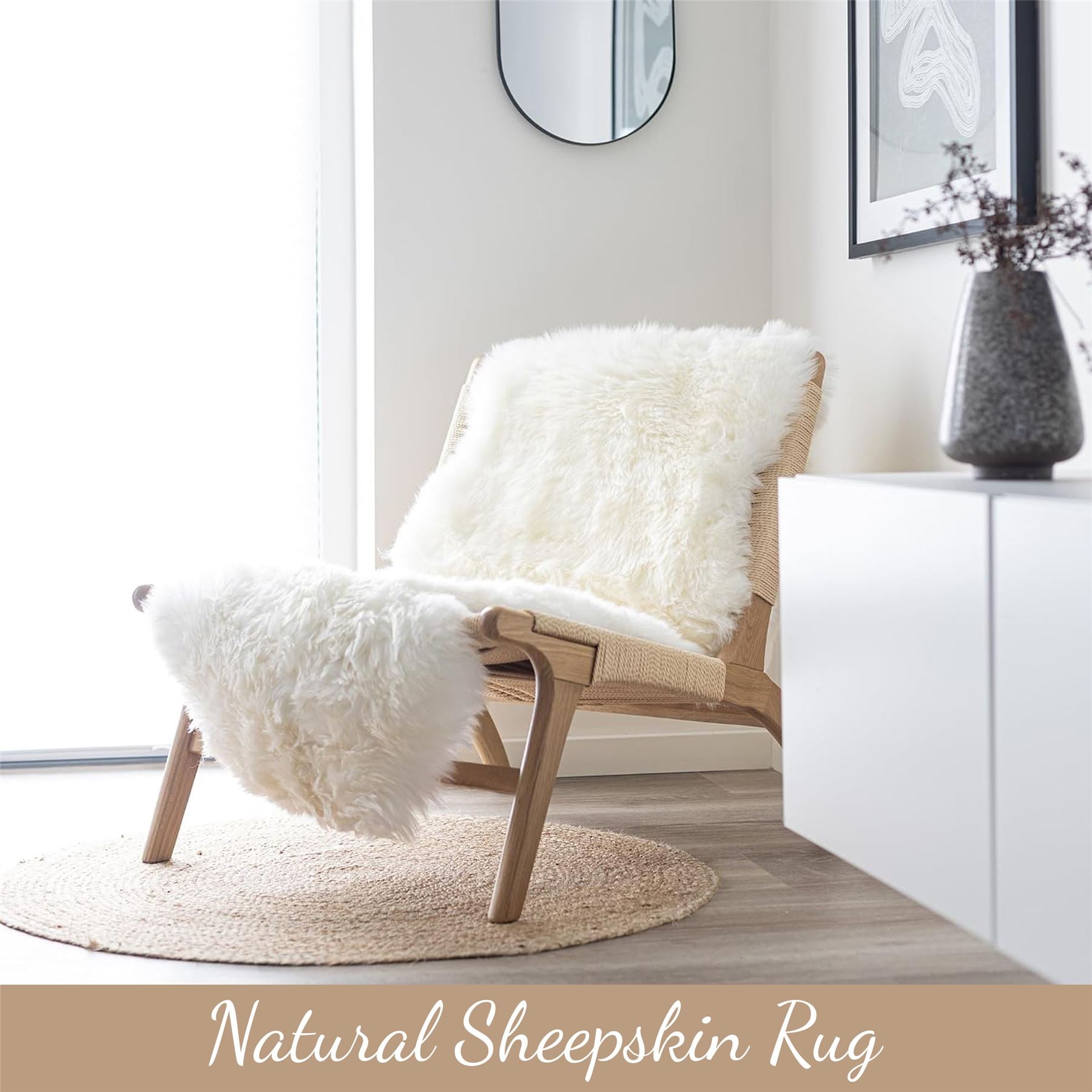 Genuine Sheepskin Double Natural Fluffy Silky Soft Real Wool Rug