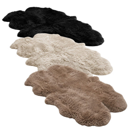 Genuine Sheepskin Quad Natural Fluffy Silky Soft Real Wool Rug