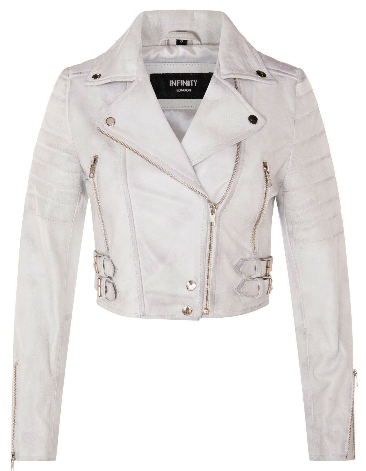 Womens Brando Cropped Leather Jacket-Longtown