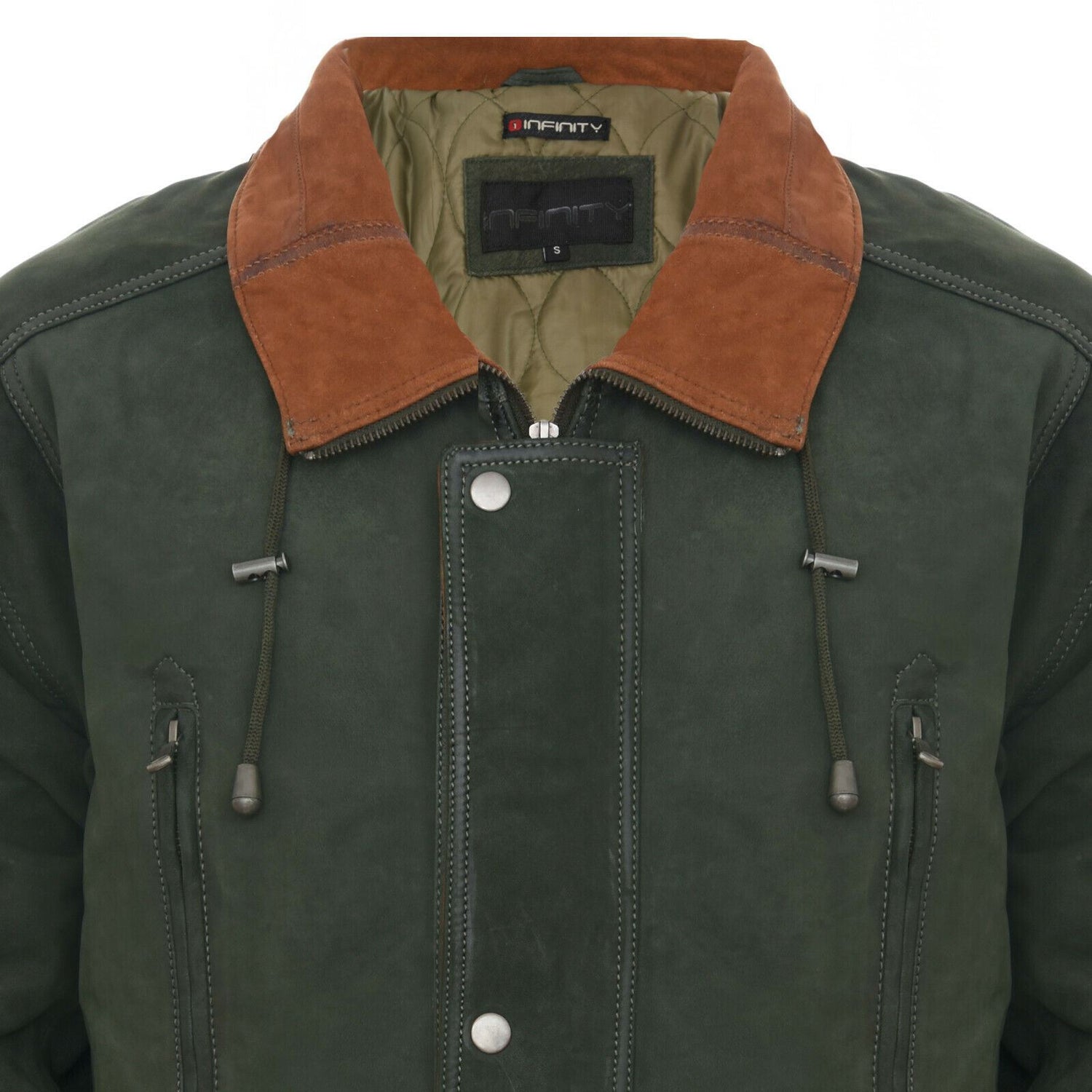 Mens 3/4 Nubuck Leather Parka Coat-Farnham