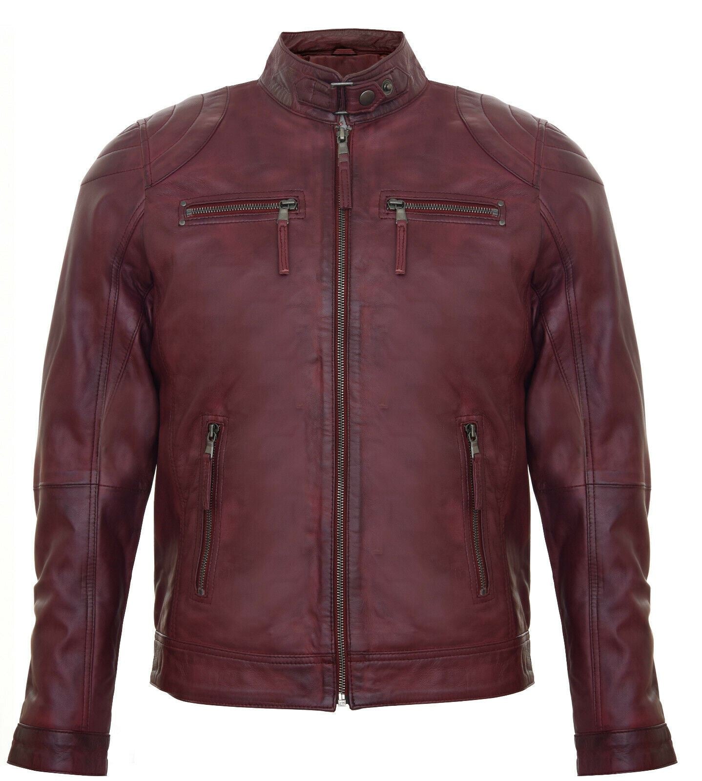 Mens Versatile Moto Leather Biker Jacket-Stapleford - Upperclass Fashions 
