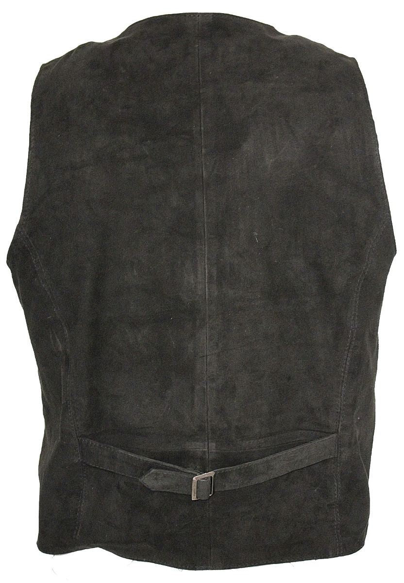 Mens Soft Suede Leather Waistcoat-Grays
