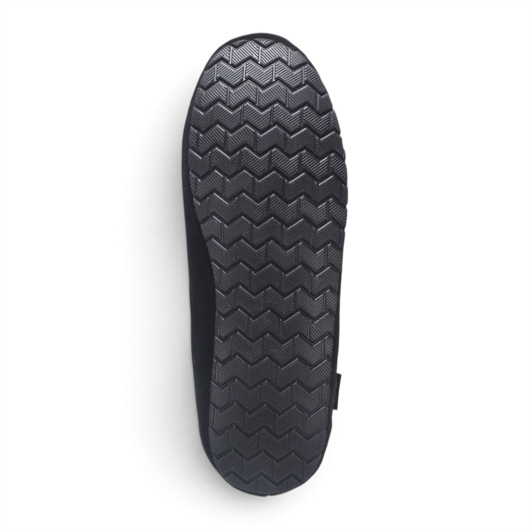 Men’s Black Genuine Sheepskin Moccasin Winter Slippers - Flint