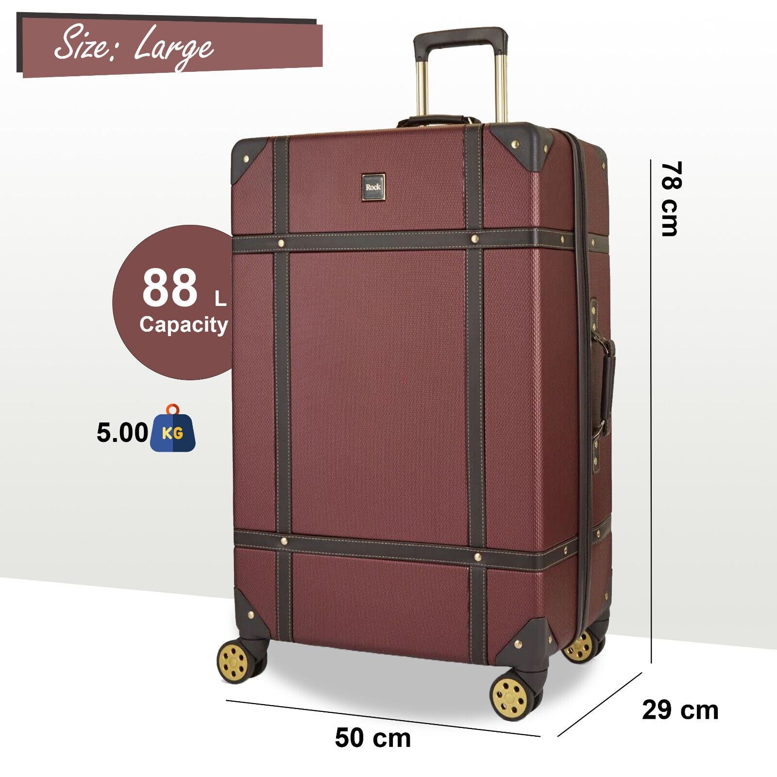 Alexandria Large Hard Shell Suitcase in Burgundy