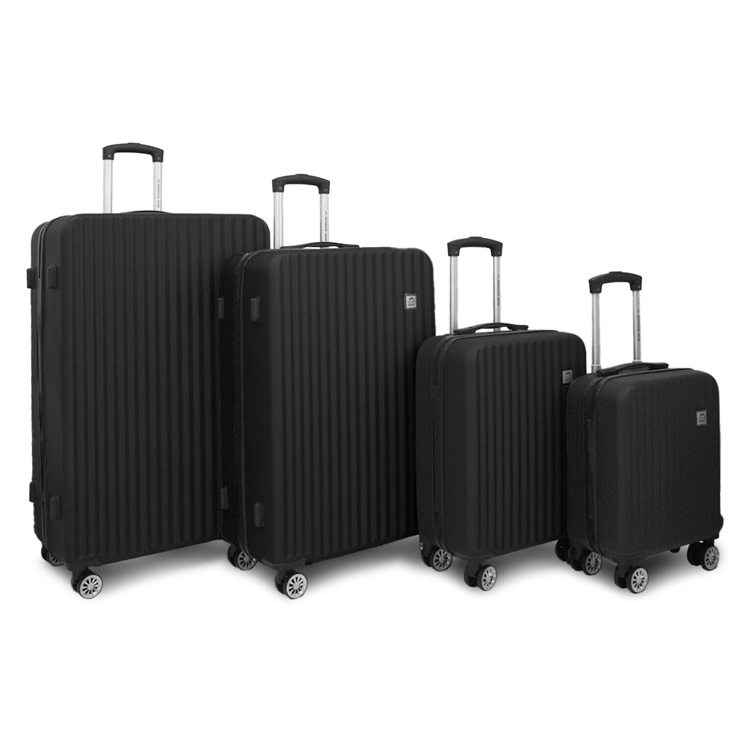 Albertville Set of 4 Hard Shell Suitcase in Black