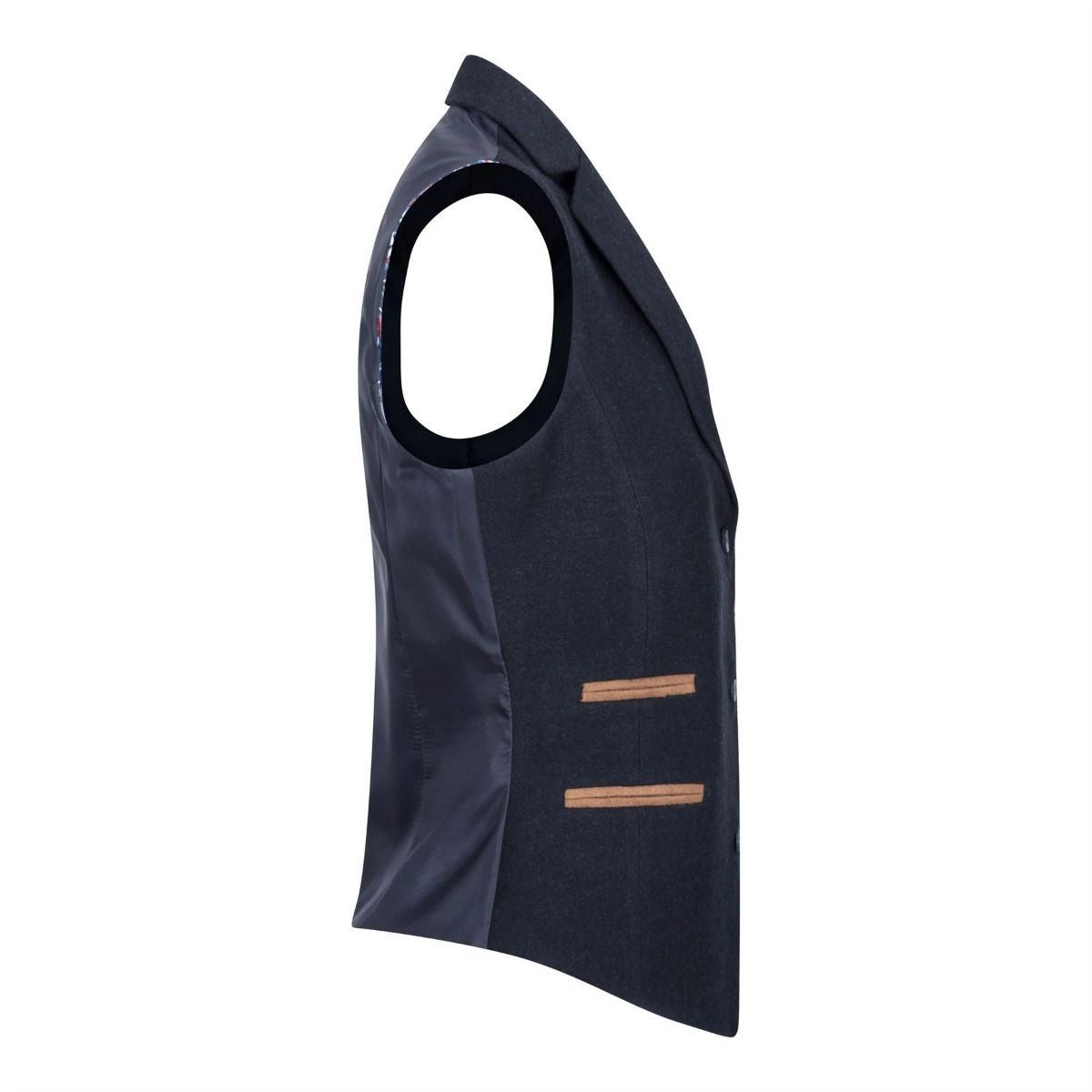 Womens 1920s Navy Blue Wool Classic Retro Vintage Waistcoat