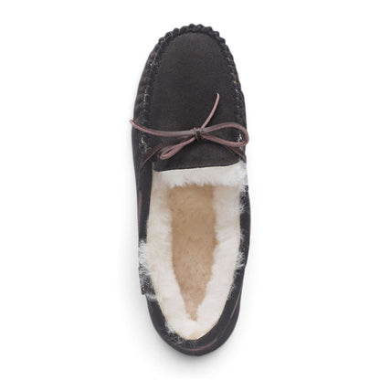 Men’s Brown Genuine Sheepskin Moccasin Winter Slippers - Flint