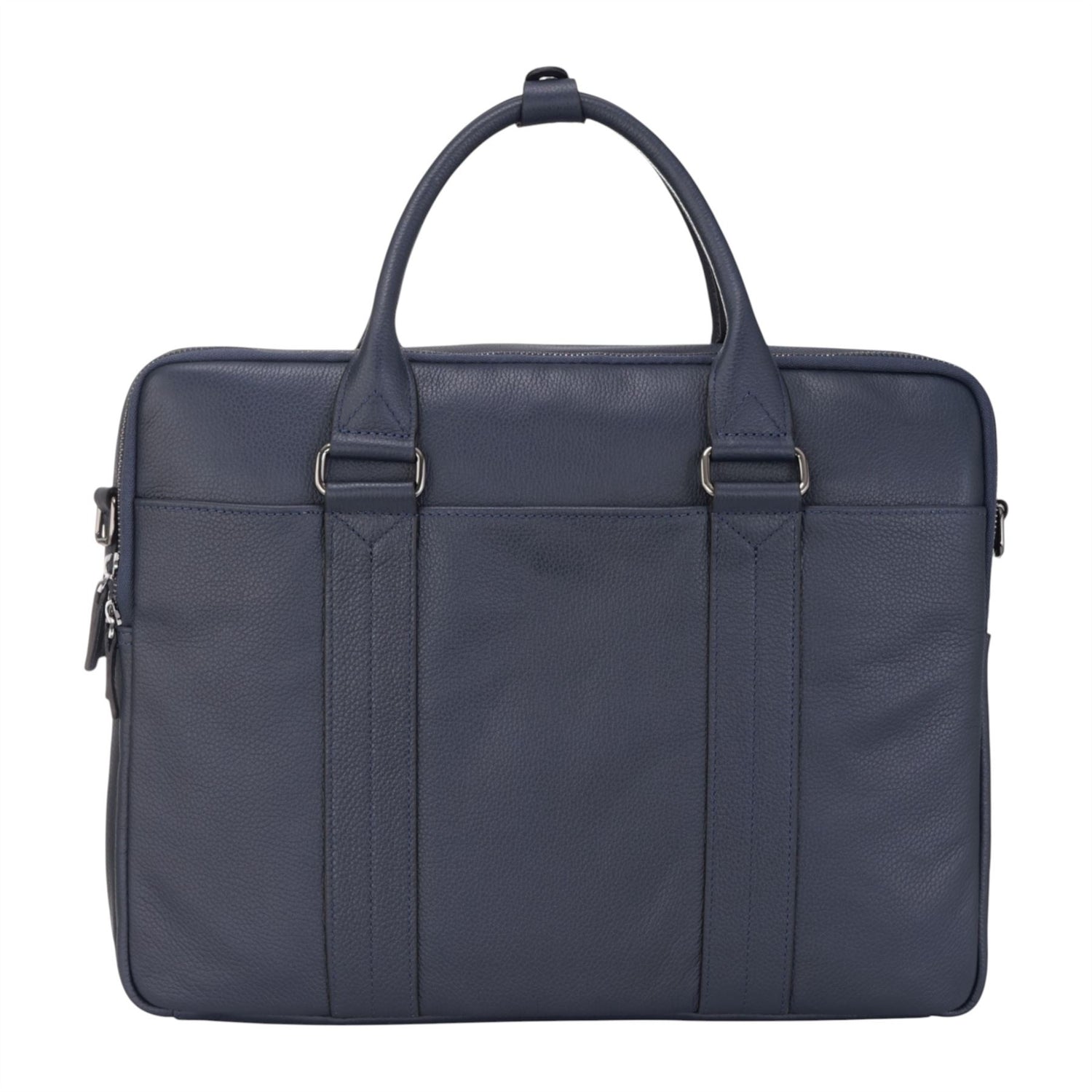 Genuine Leather Navy Laptop Business Briefcase Office Work Travel Bag - Sutton