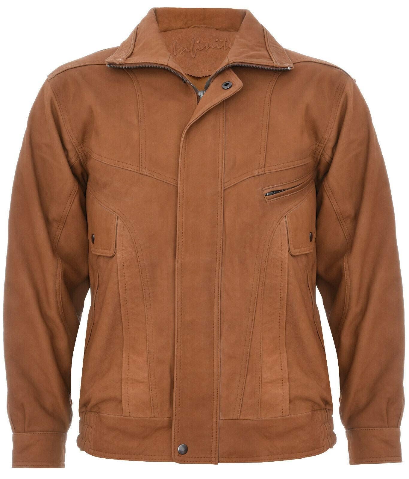 Mens Harrington Bomber Leather Jacket-Cheshunt