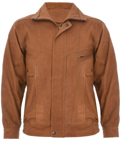 Mens Harrington Bomber Leather Jacket-Cheshunt