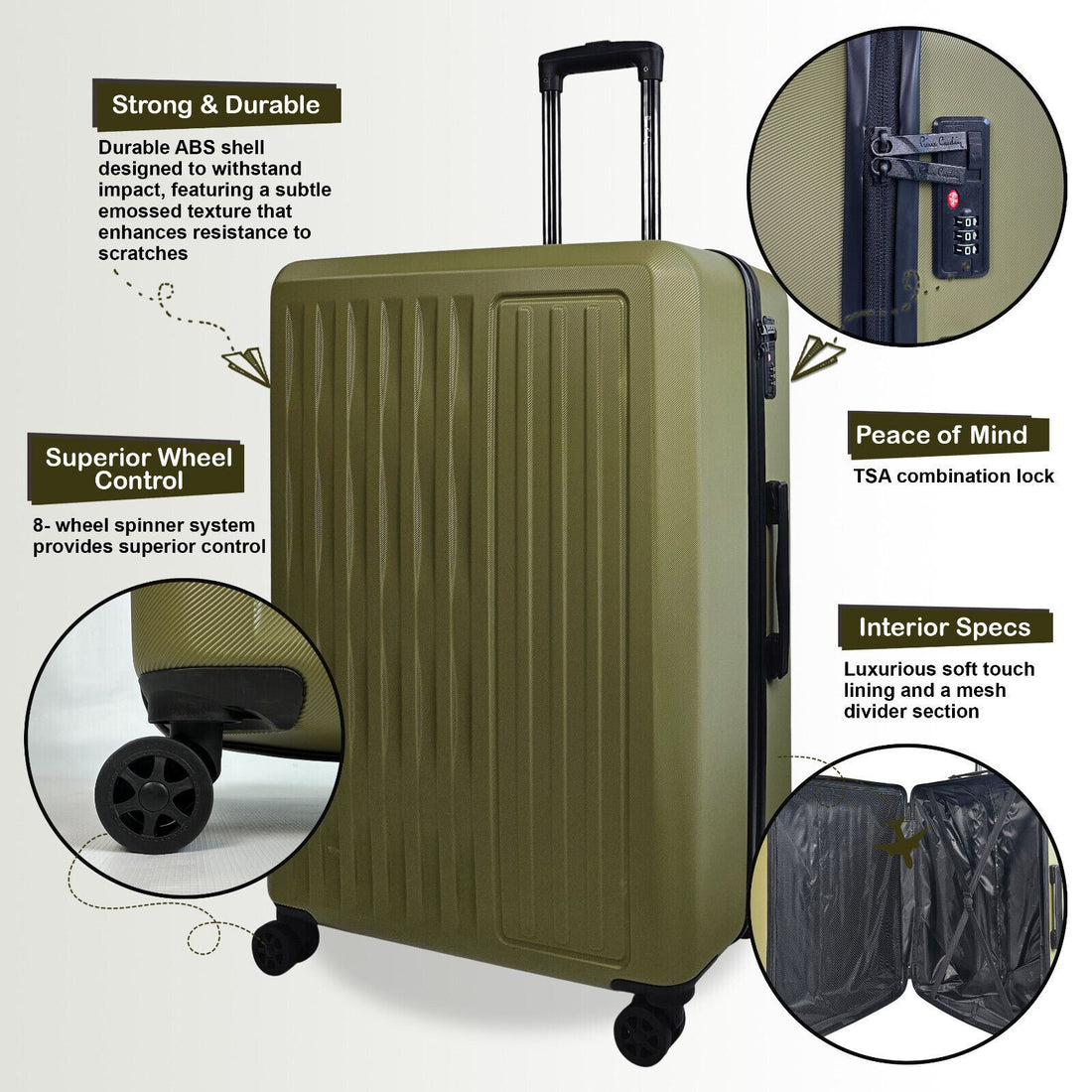 Cullman Large Hard Shell Suitcase in Green