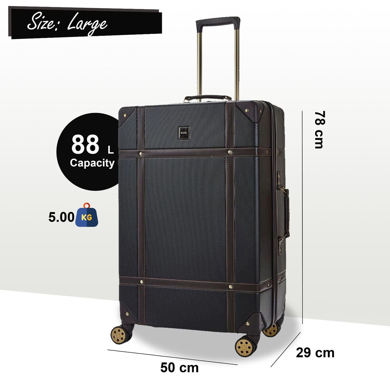 Alexandria Large Hard Shell Suitcase in Black