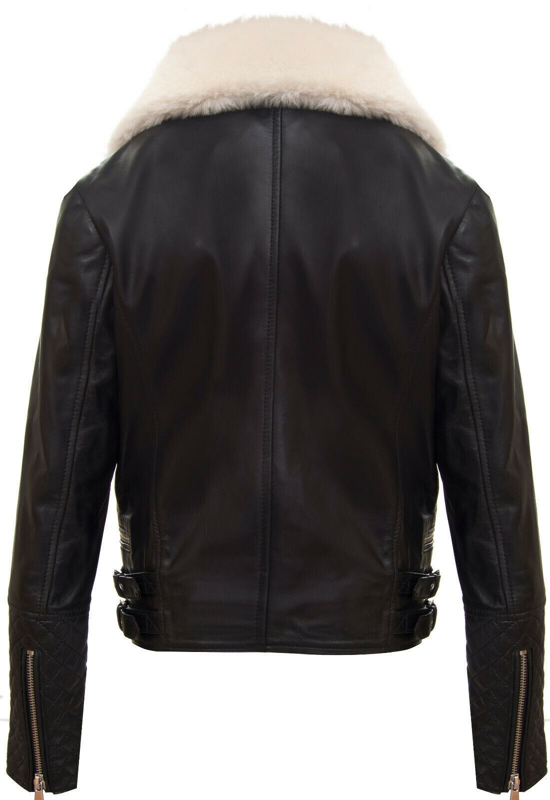 Kids Girls 100% Leather Detachable Collar Biker Jackets (3-13 Years)