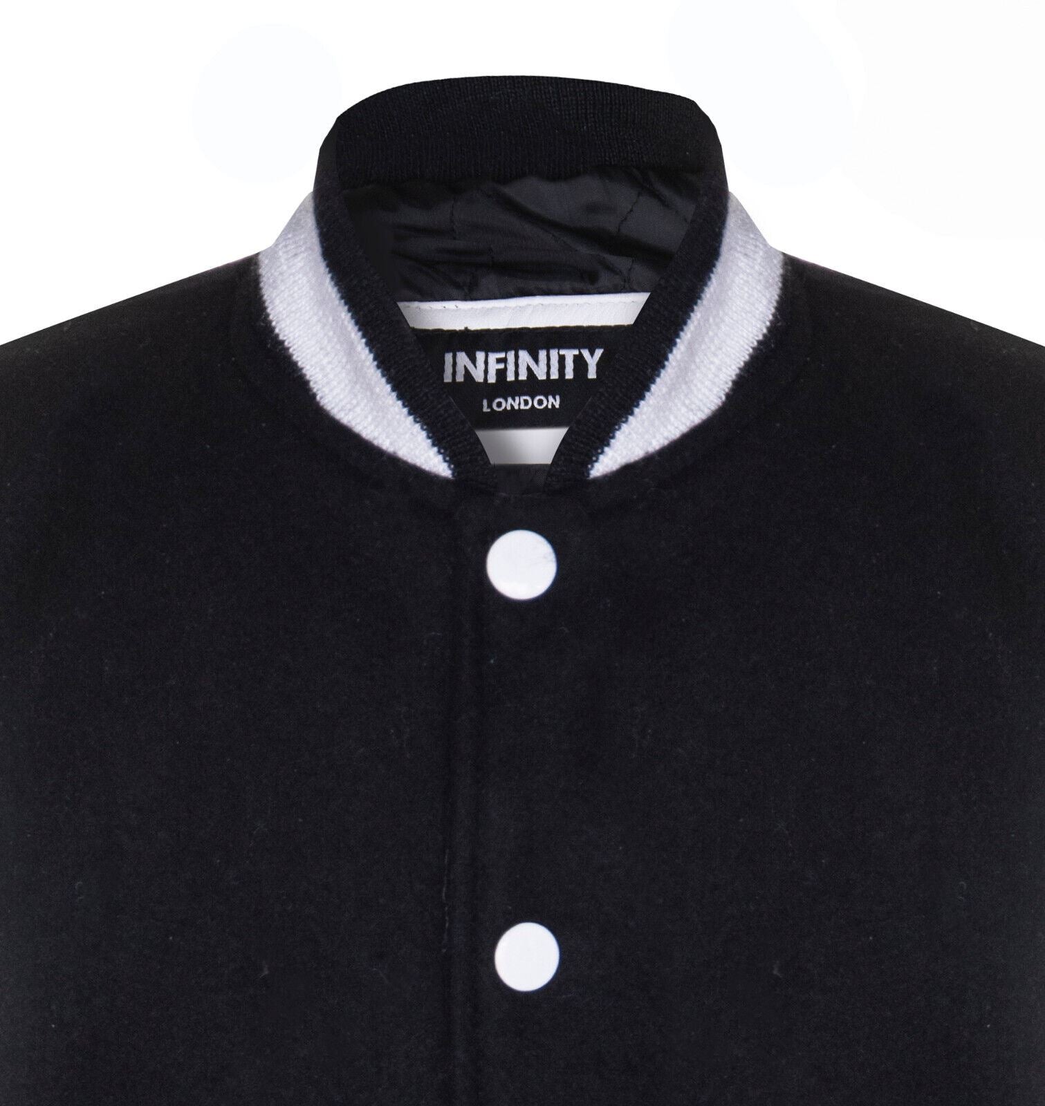 Kids Varsity Bomber Jacket with Real Leather Sleeves 3-13 yrs