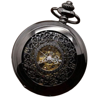 Antique Brass Alloy Skeleton Half Hunter Pocket Watch