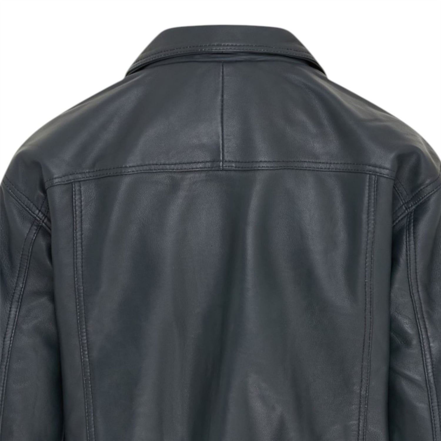 Womens Leather Biker Bomber Oversized Jacket - Blouson