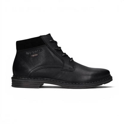 Bugatti Mens Black Leather Lace-up Chukka Ankle Boots - Rigalo Evo