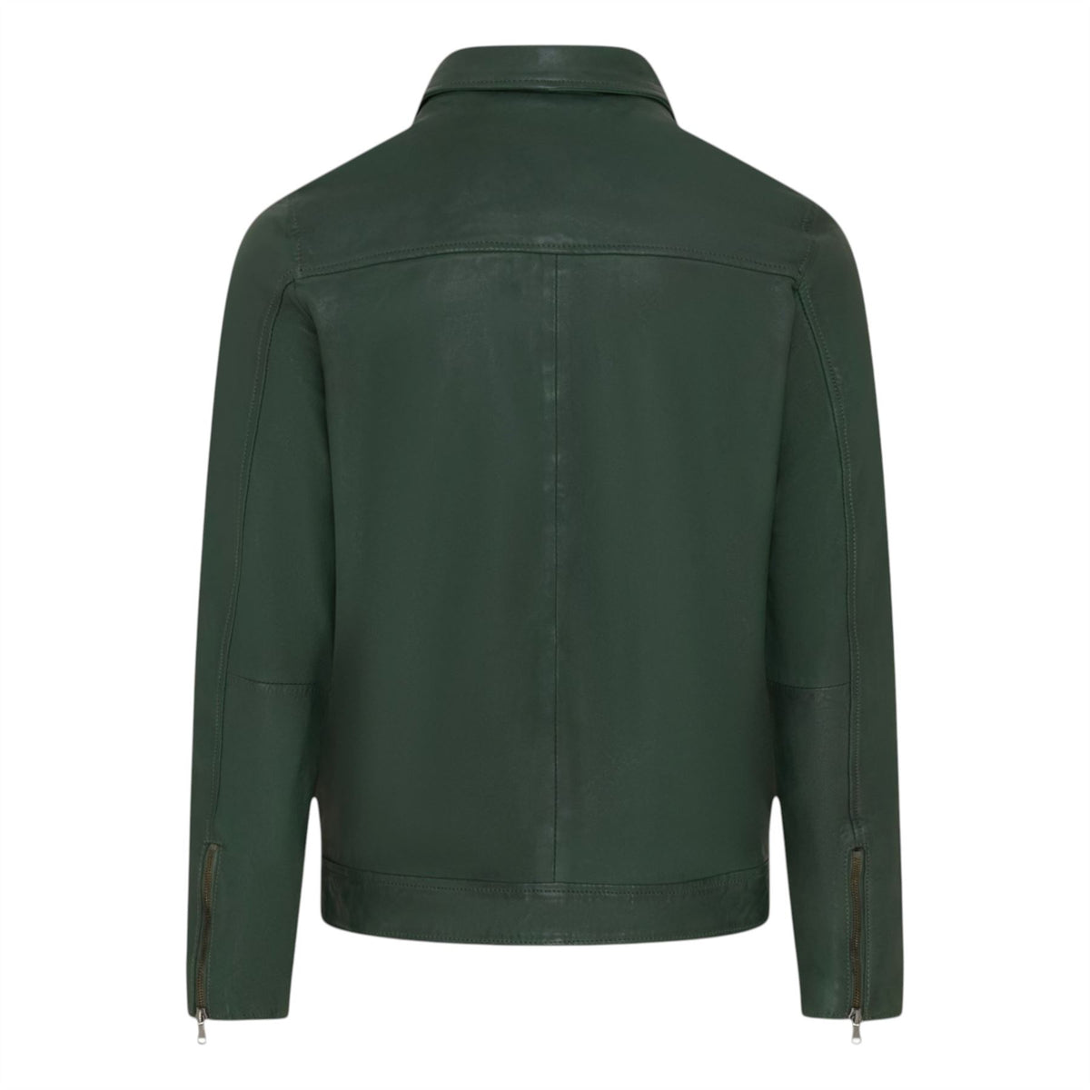 Mens Leather Harrington Collar Biker Jacket - Alpha