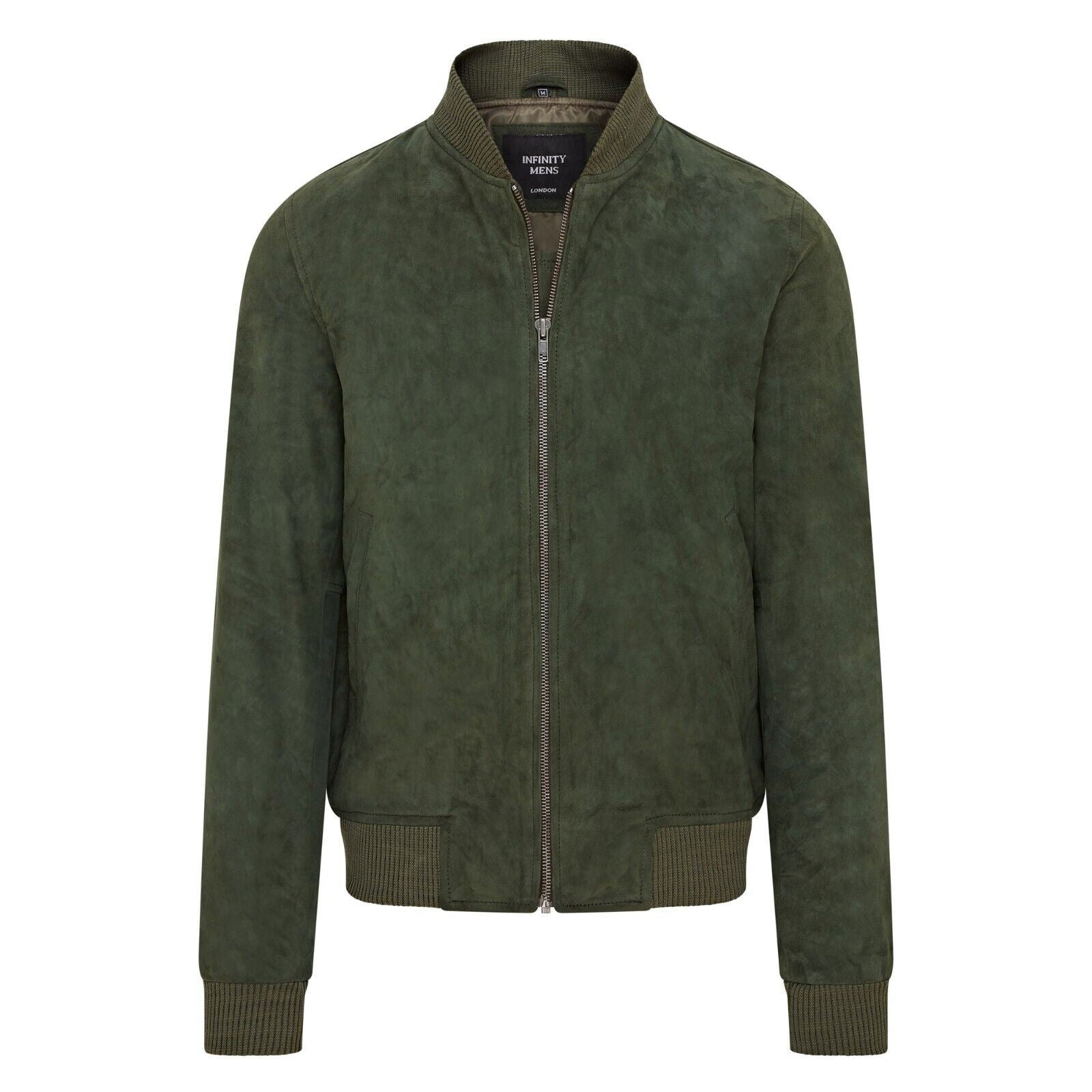 Mens Soft Goat Suede MA-1 Varsity Bomber Jacket  - Uxbridge