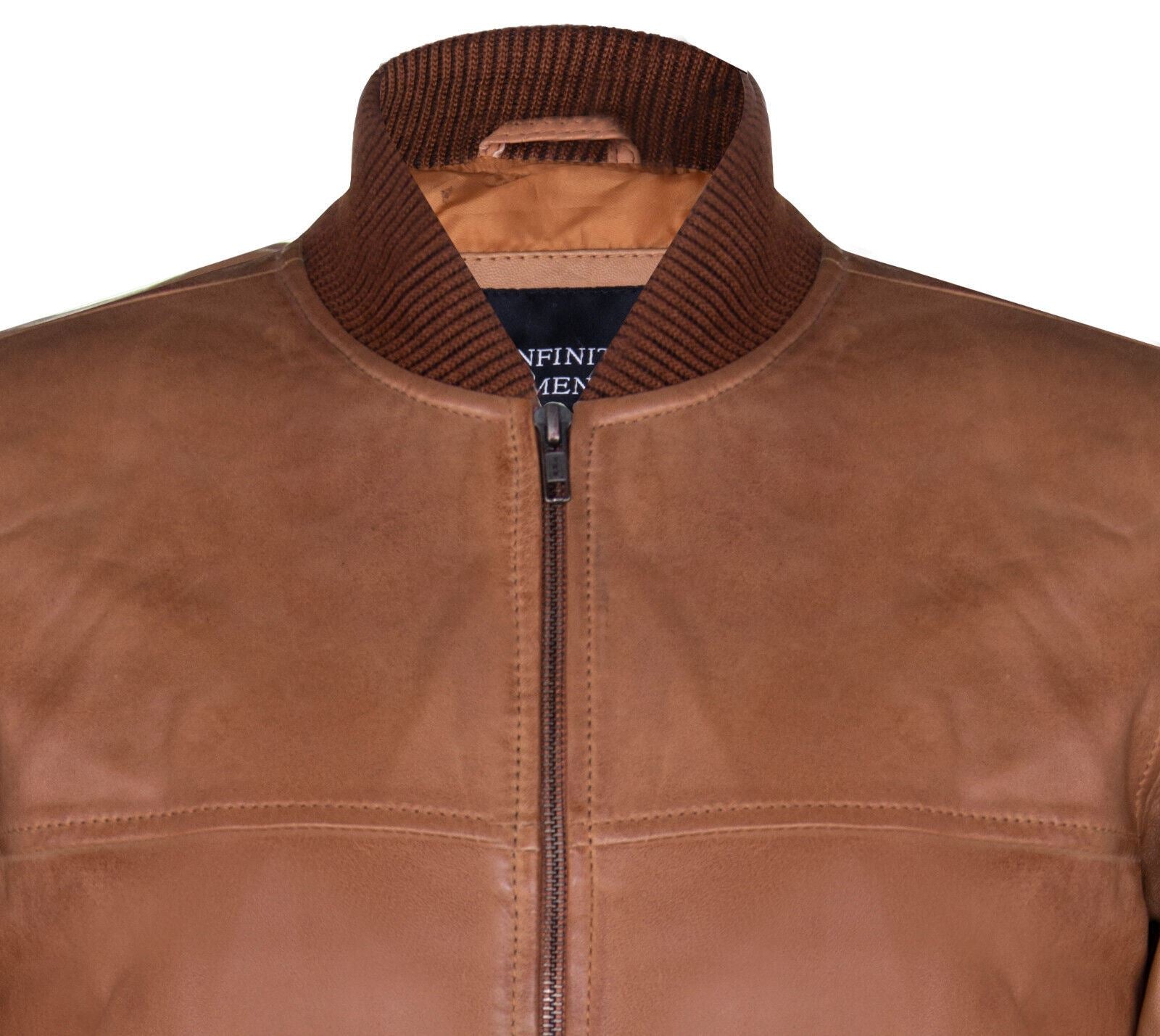 Mens MA-1 Leather Bomber Jacket-Cowes