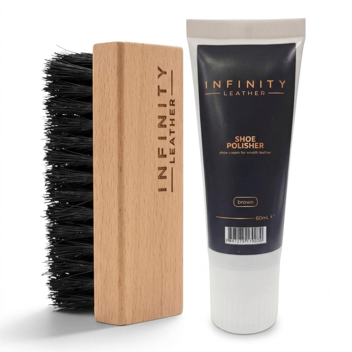 Shoe Polish &amp; Nylon Brush Brown Shoe Polish Set