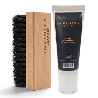 Shoe Polish &amp; Nylon Brush Brown Shoe Polish Set