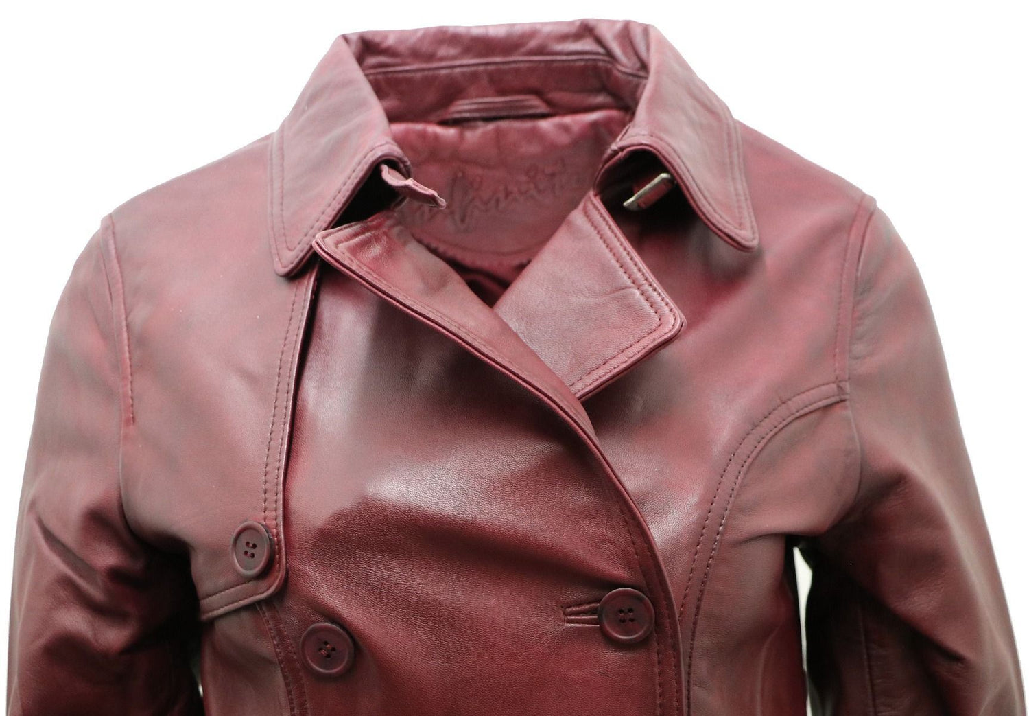 Womens Mid Length Leather Trench Coat -Oakham