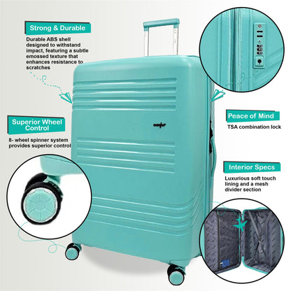 Hard Shell 4 Wheel TSA Suitcase Luggage Set