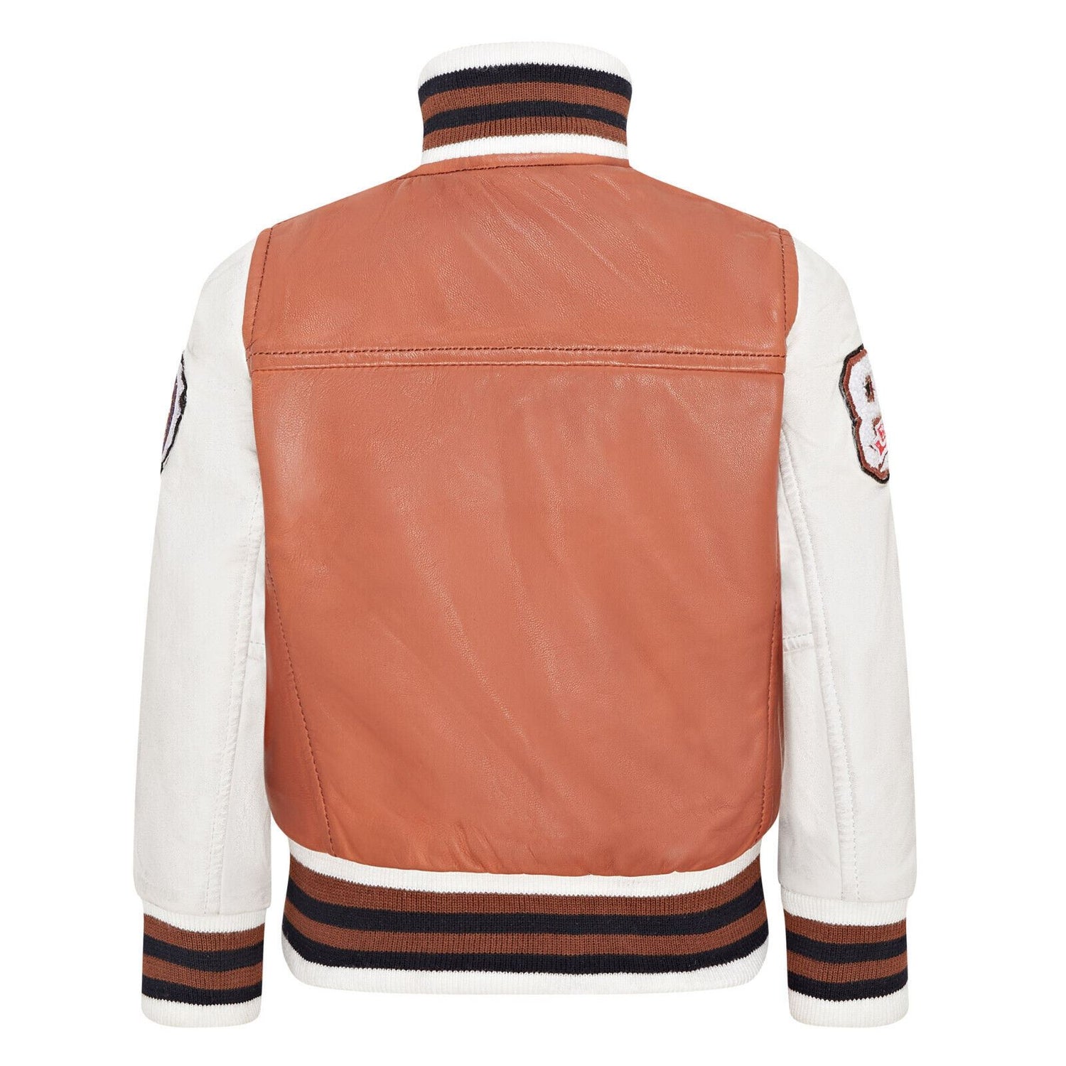 Kids Letterman Leather Varsity College Bomber Jacket 3-13 yrs