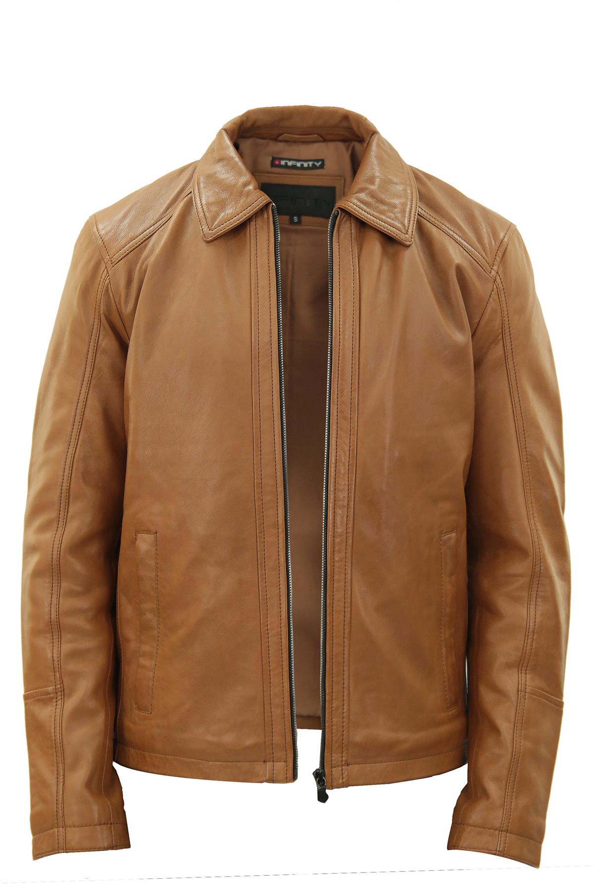 Mens Classic Harrington Leather Jacket-Southsea
