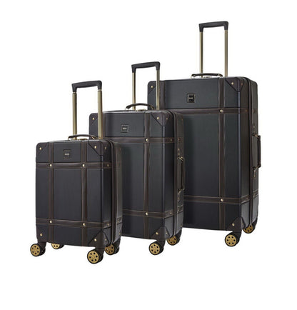 Hard Shell Black Luggage Suitcase Set Trunk Cabin Travel Bags