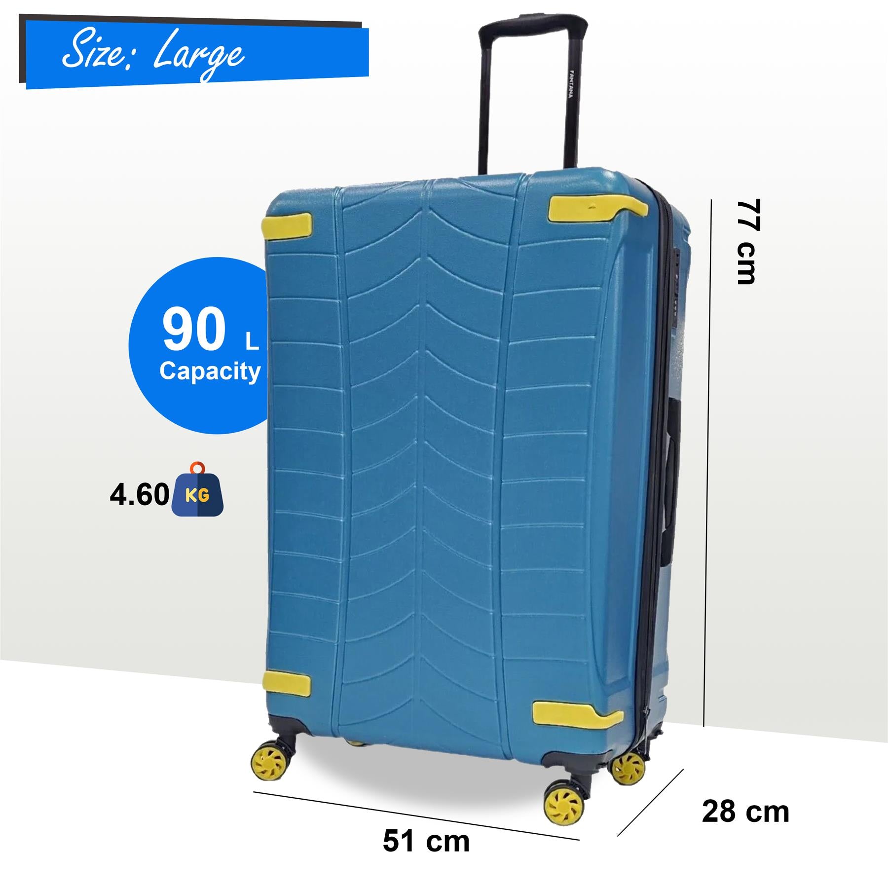 Bynum Large Hard Shell Suitcase in Blue