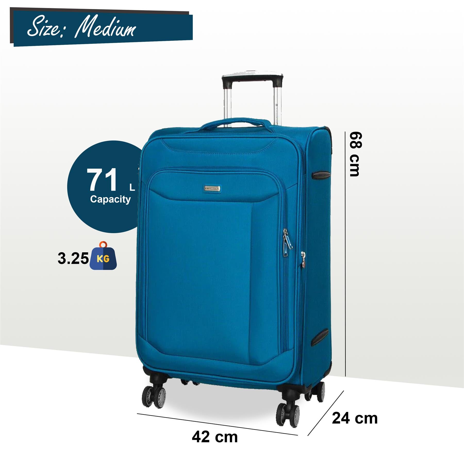 Centreville Medium Soft Shell Suitcase in Teal