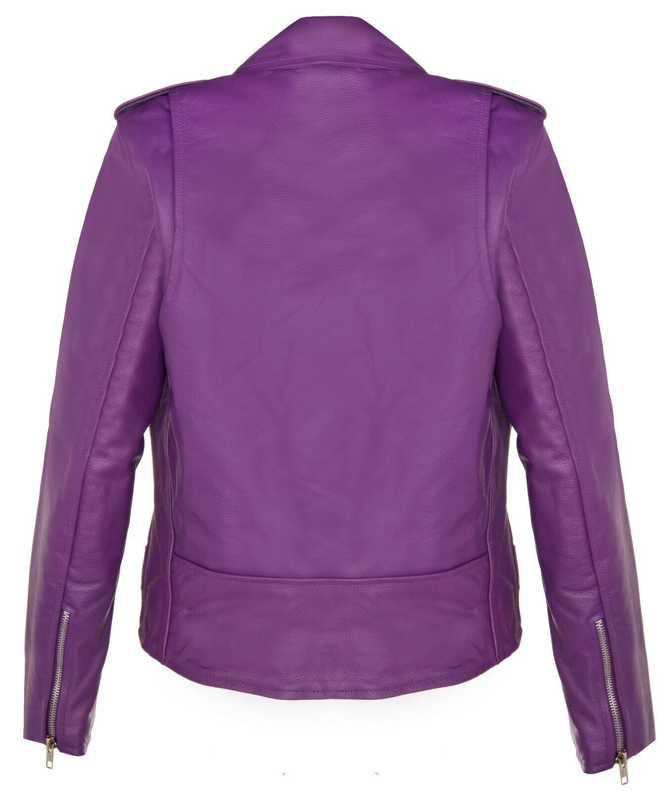 Womens Cowhide Leather Biker Jacket-Mansfield