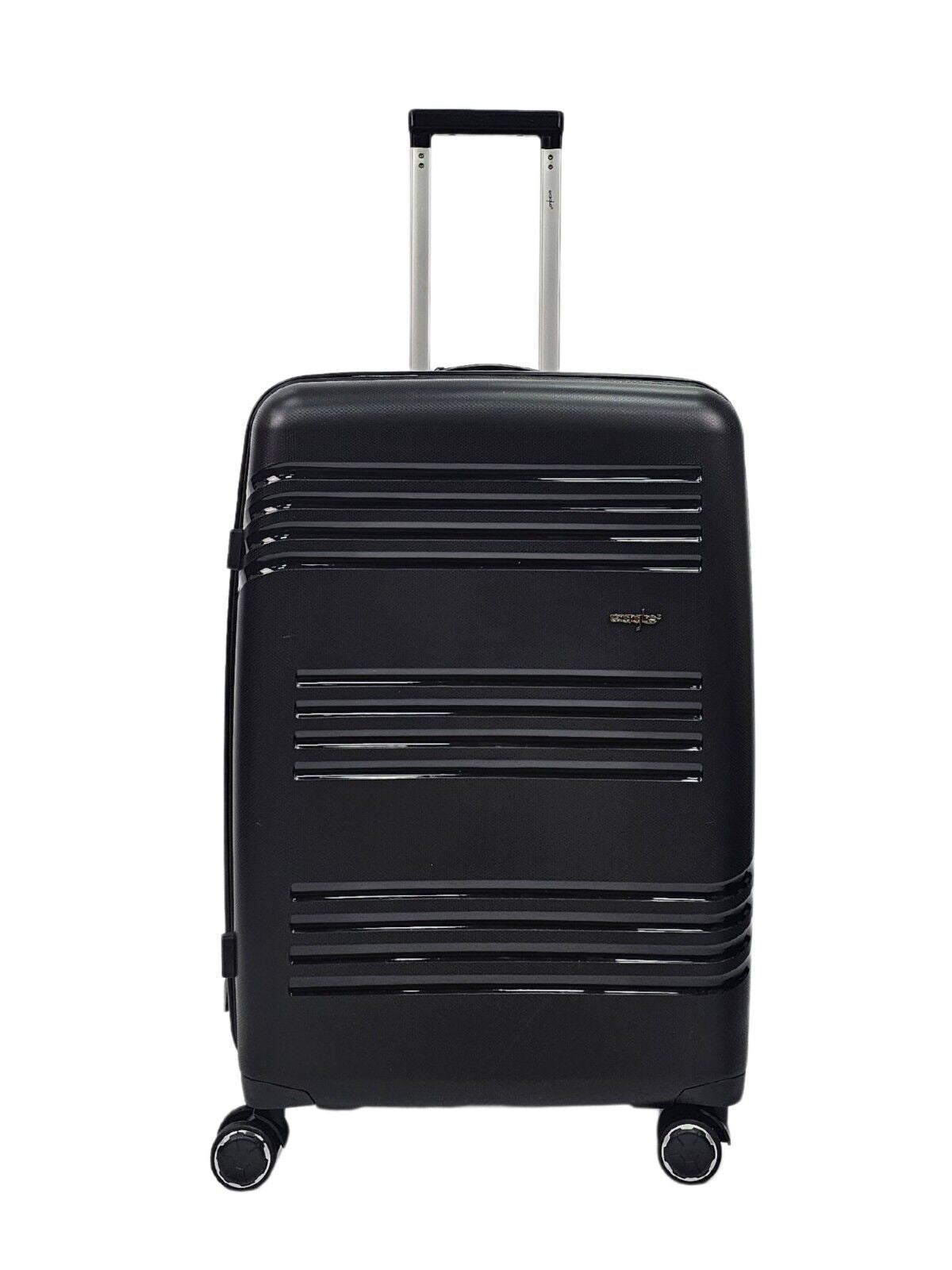 Hard Shell Black Cabin Suitcase Set 4 Wheel Luggage TSA Bag